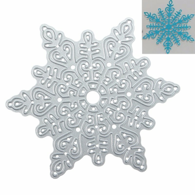 Matrizes de corte de floco de neve de Natal em metal, faça você mesmo, cartão de papel decorativo para álbum de recortes