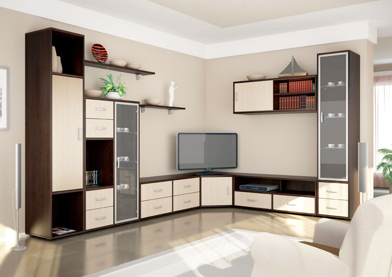 Moderní modulární skříně do obývacího pokoje