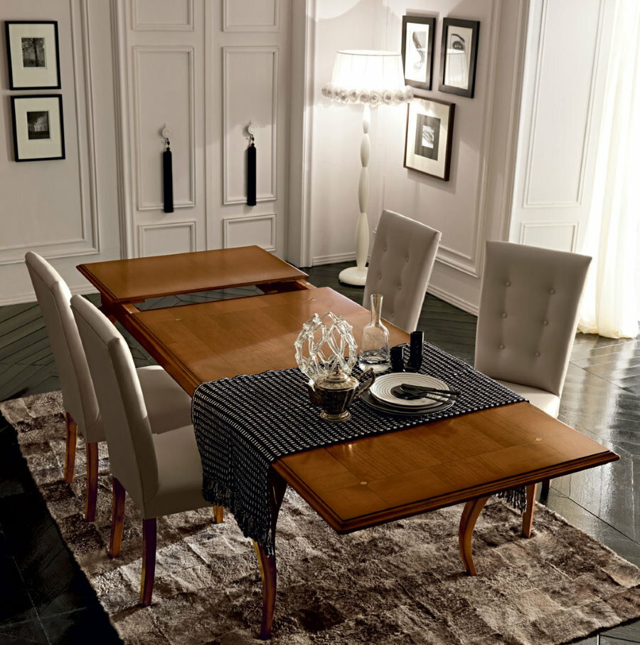 Large dining table in the living room