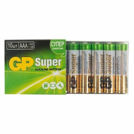 AAA Batteri GP Super Alkaline 24A LR03, 10 stk.