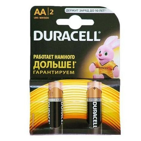 Alkaliskt batteri Duracell Basic AA LR6 Bl-2, 2 st