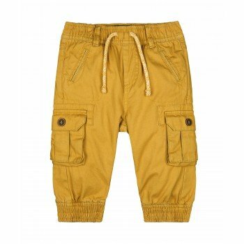 Pletené nákladní kalhoty, žluté