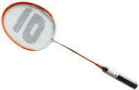 Raquete de badminton Atemi BA-180, alumínio / aço, 1/2 caixa, laranja / branco