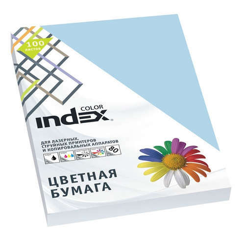 Papier, gekleurd, kantoor, Index Color 80gr, A4, lichtblauw (72), 100l