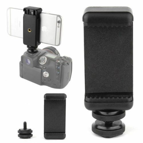 Support de clip de téléphone en pouces avec support d'adaptateur de vis de griffe flash pour trépied d'appareil photo