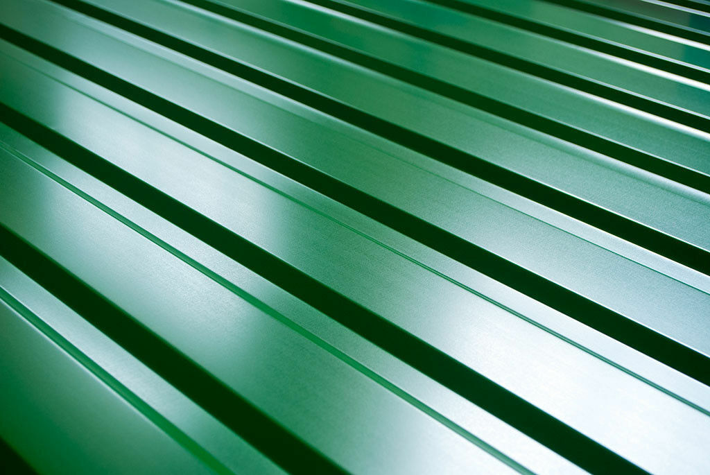 Wellpapp med en skyddande beläggning polyester grön