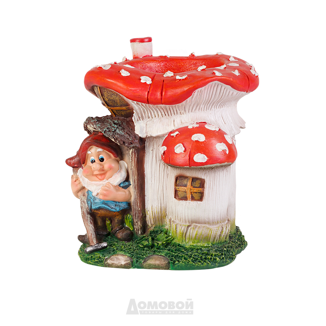 Figura de jardim HOME DECOR Casa de cogumelos, poliresina, 19 * 18 * 21 cm
