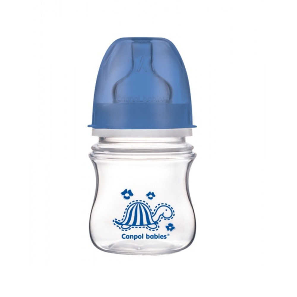 Flaska Canpol EasyStart Animals anti-kolik, PP, 3+, 120 ml, 35/205, blå