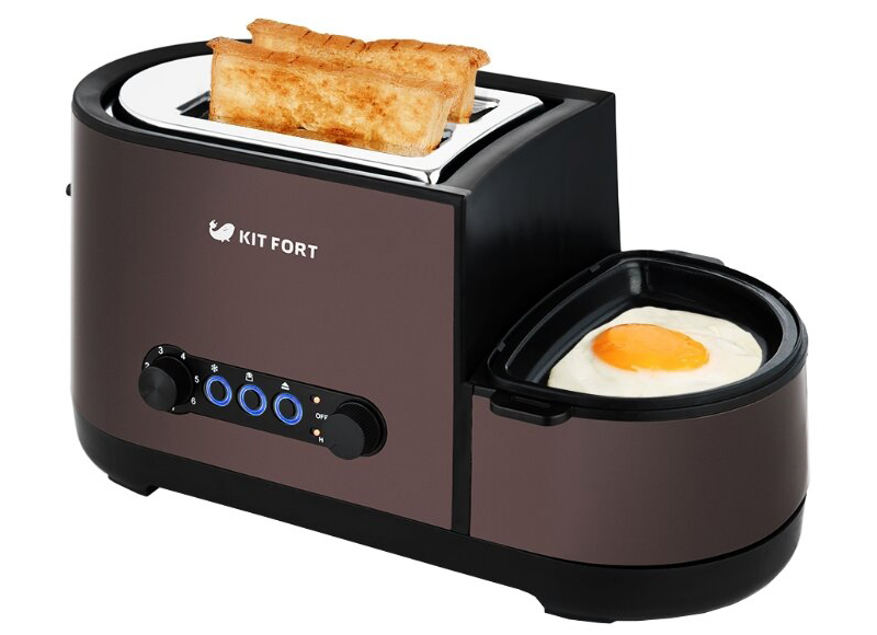 Dit model is interessant met een ingebouwde koekenpan voor het bakken van eieren