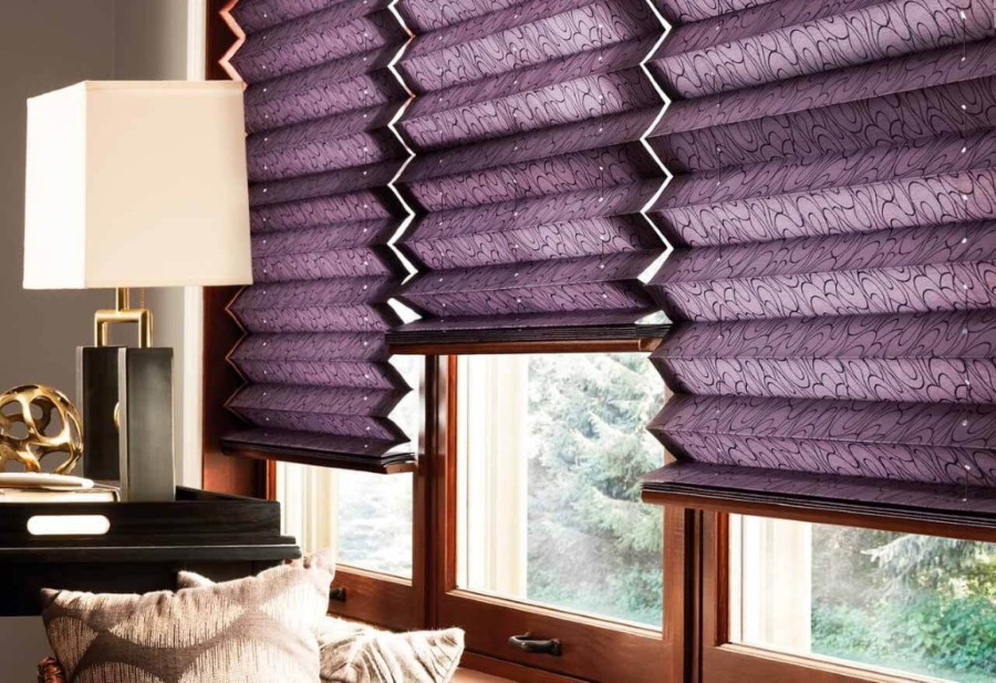 Dark purple thick paper blinds