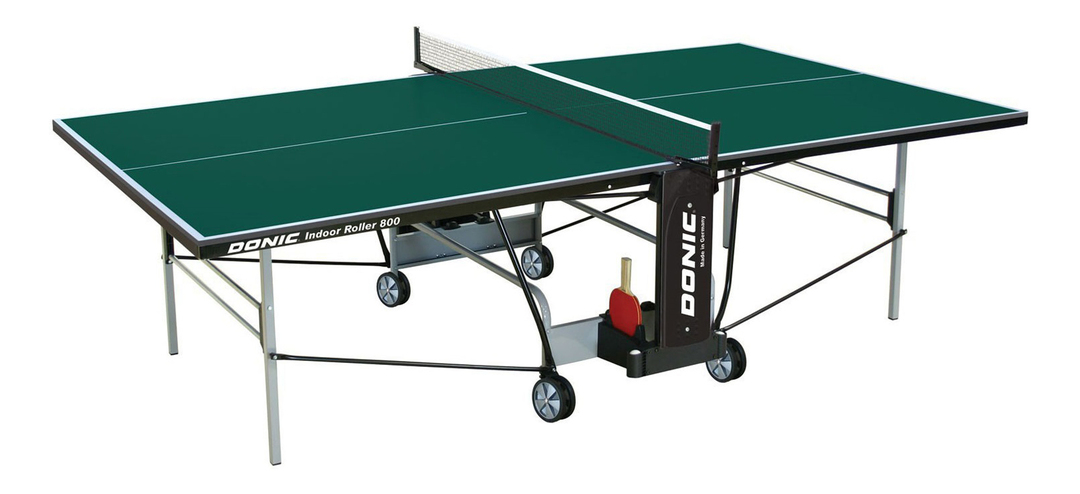 שולחן טניס דוניק רולר מקורה 800 ירוק, עם רשת