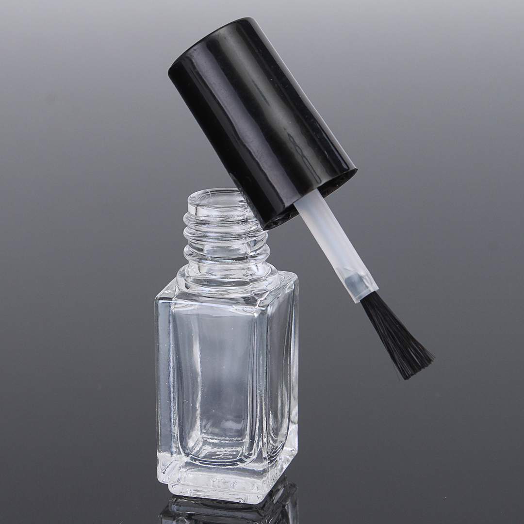 Frasco de Nail Art ML Vazio Unhas Mini Portátil Frasco de Tinta Vazio Transparente de Vidro Espesso