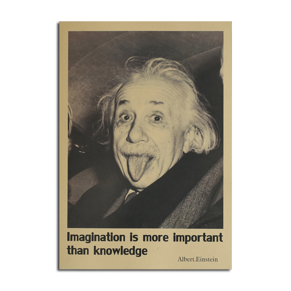 Einsteinův plakát Kraft papírový nástěnný plakát DIY Wall Art 21 palců x 14 palců