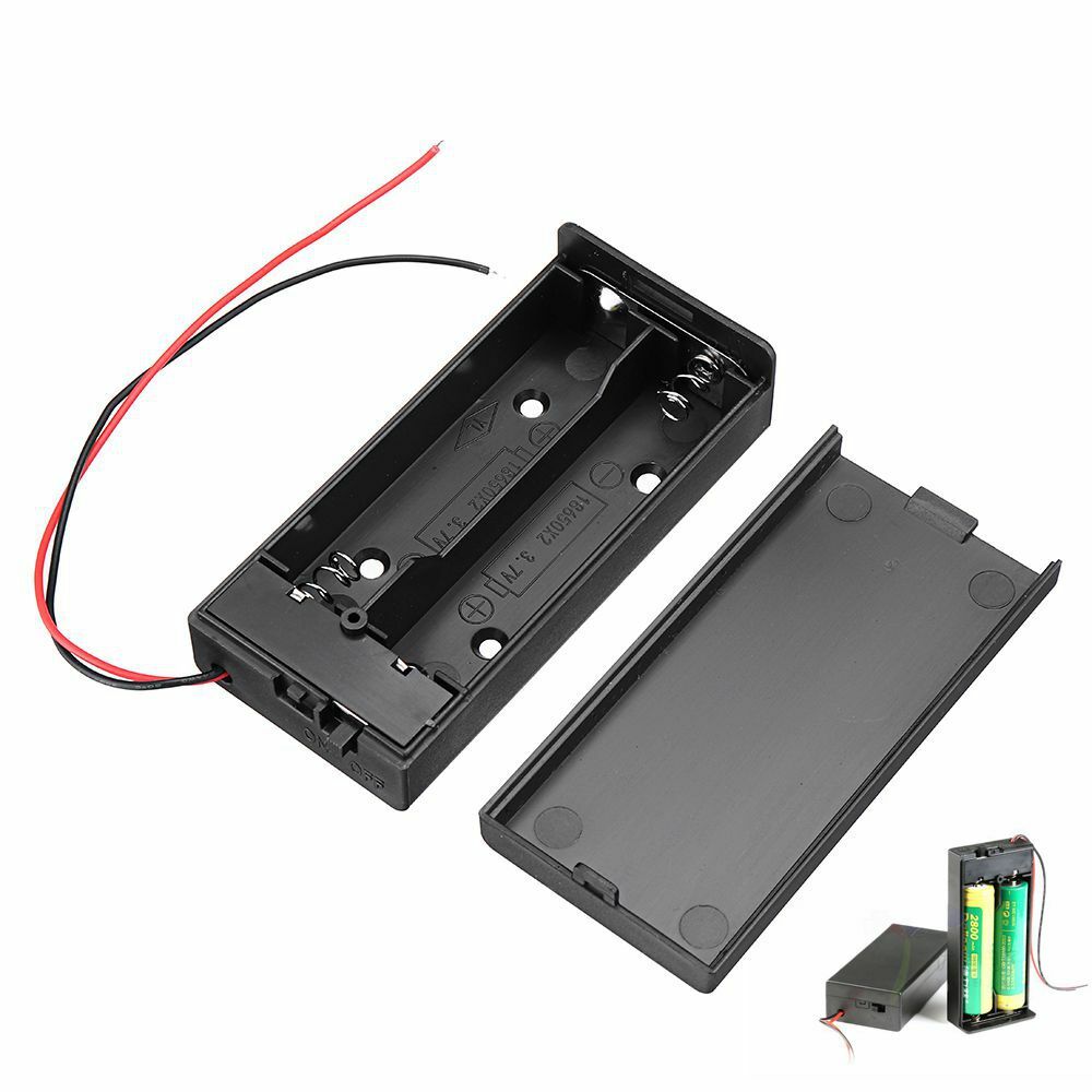 Caixa de bateria 18650 Pcs Suporte de bateria recarregável com interruptor para 2x 18650 Baterias DIY Kit Case