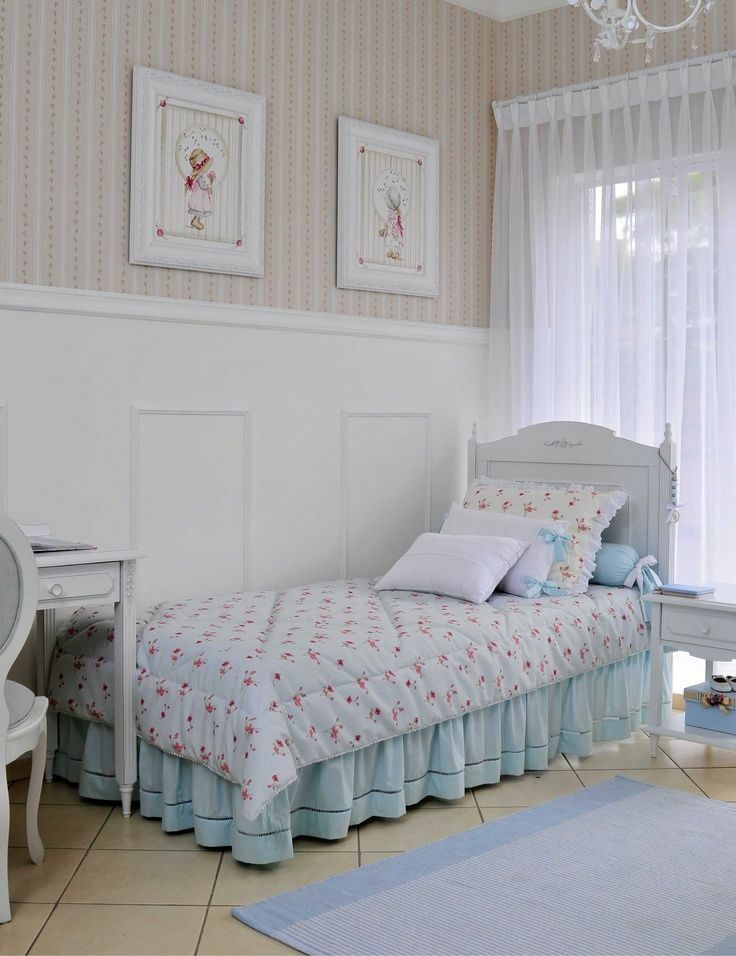 Bērnu gulta Provansas stila istabā