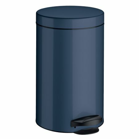 Afvalcontainer MELICONI 14l met pedaal RVS/kunststof rond. kleur marineblauw