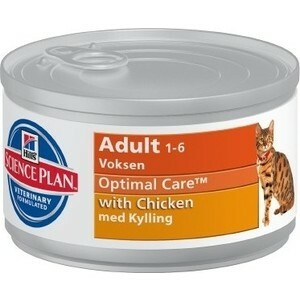 Hill \ 's Science Plan Optimal Care Adult z kurczakiem z kurczakiem dla kotów 82g (10801)