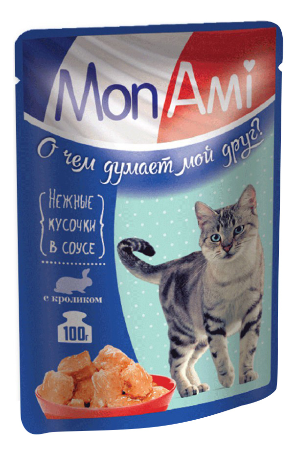 Mokra hrana za mačke MonAmi, zajec, 100 g