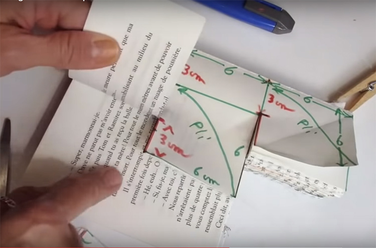 Please note: you need not only to cut out the excess according to the markup, but also to cut the page exactly to the middle of the previous square