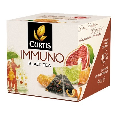 Curtis Immuno Black Tea sort med tilsætningsstoffer 12 pyramider