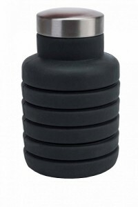 Bradex silikonska boca za vodu sklopiva s poklopcem, 500 ml, boja: tamno siva