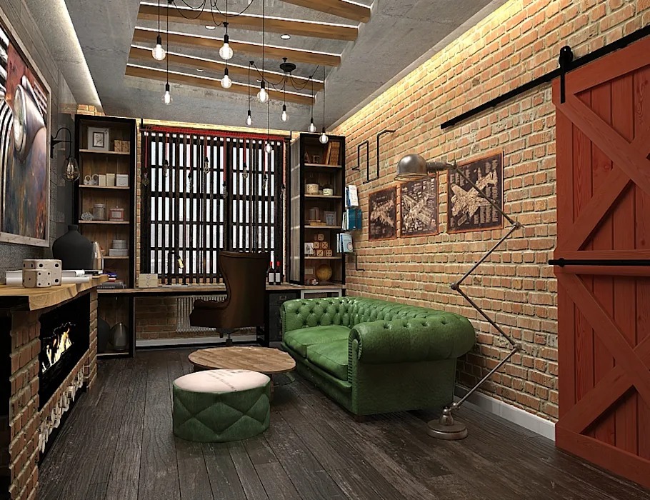 diseño de gabinete estilo loft