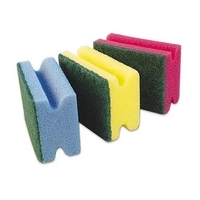 Um conjunto de esponjas perfiladas para lavar pratos (3 peças)