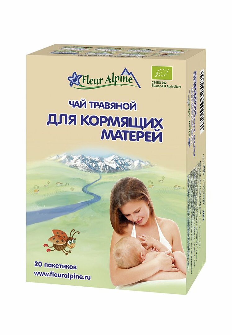 Tisane bio pour les mères allaitantes, pack (20 packs de 1,5 g chacun) Fleur Alpine