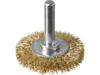 Disk brush for drills, twisted brass plated steel wire 0.3 mm, 38 mm