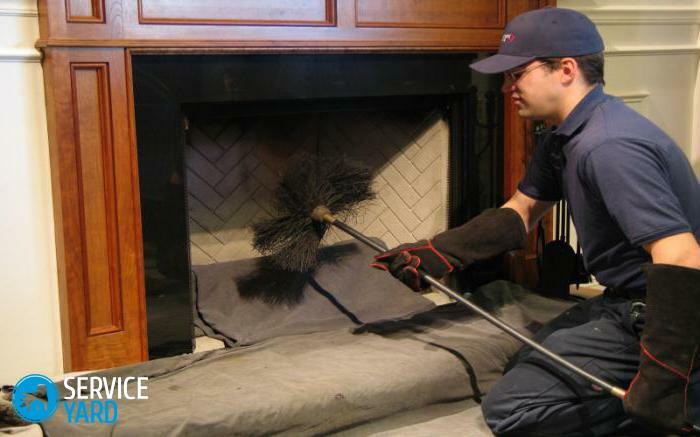 Cleaning chimney stoves and fireplaces from soot