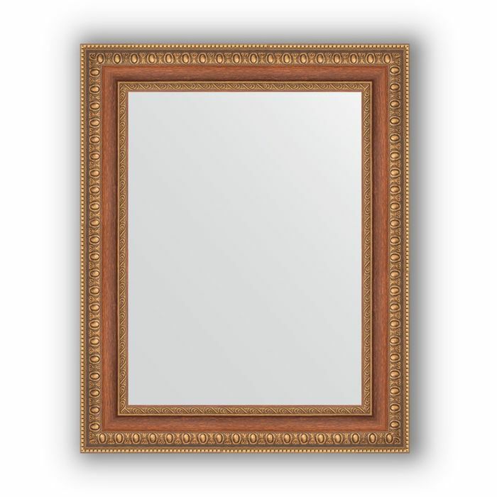 Mirror in a baguette frame - bronze beads on wood 60 mm, 41 x 51 cm, Evoform