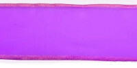 Lint voor strikken met metalen rand, 7 cm x 25 m, kleur: violet, art. S3502