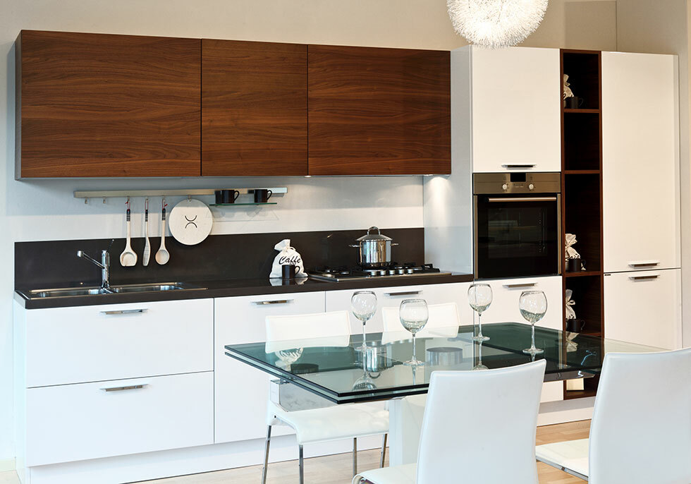 Modern kitchen cabinets in different colors