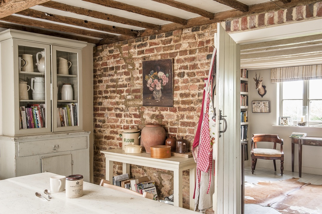 Brick wall in a country style interior