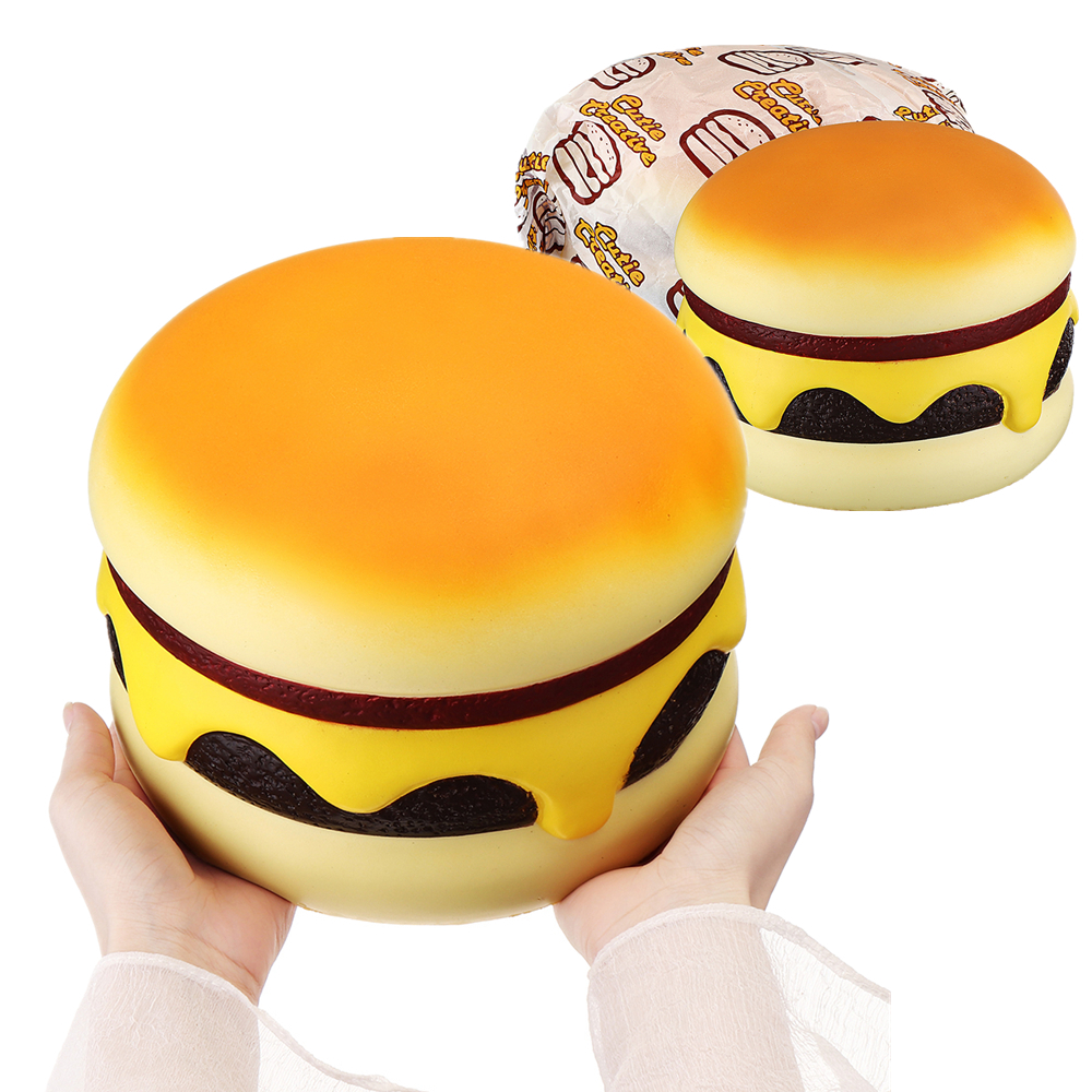 Cutie Creative Squishy Cheese Beef Burger Humongous Giant Hamburger 22CM Bread Jumbo Gift Soft Toy