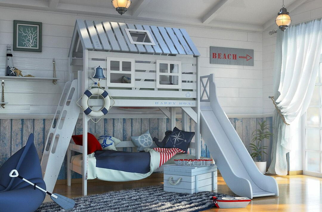 bed house in nautical style