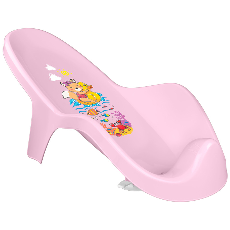Toboggan Plastishka pour le bain des enfants avec décor, rose, 483 * 240 * 196mm