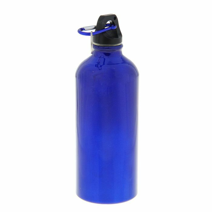 Turistická fľaša „Classic“ s karabínou, 600 ml, modrá