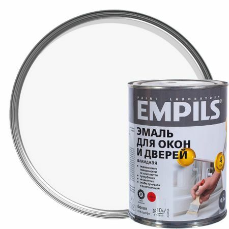 Empils PL emalje for vinduer og dører hvite 0,9 kg