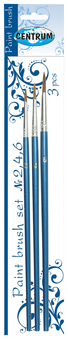 Koyun kılı fırça seti, 3 parça, yuvarlak (No. 2,4,6) 80657
