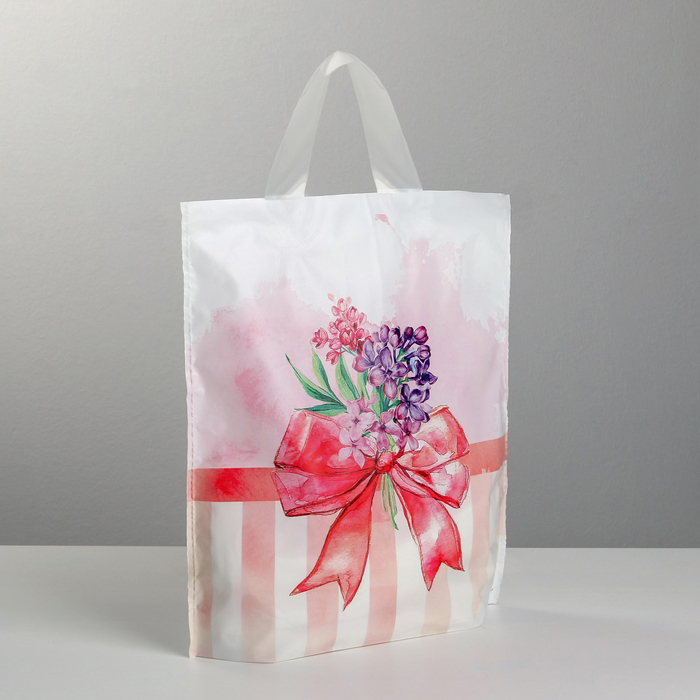 Plastic bag with loop handle " Bow", 30 × 35 cm