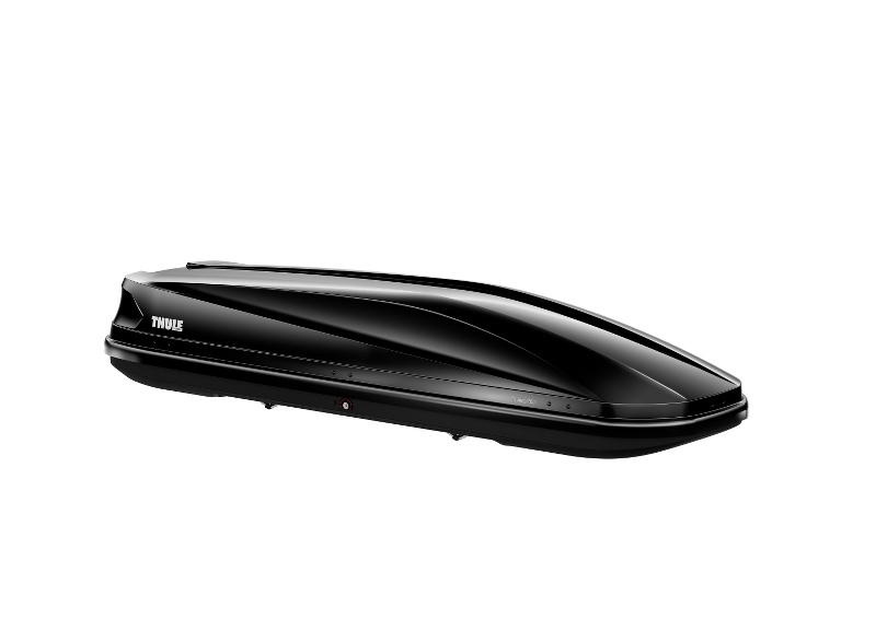 Thule Touring Box 700, 232x70x42cm, parlak siyah, 2 taraflı, kurulum için bagajda