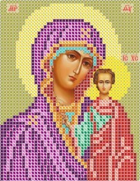 Schema su tessuto per ricamo con perline VERTOGRAD. Vergine di Kazan, 10х13 cm, art. C735