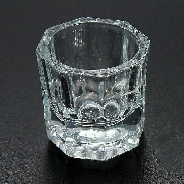 Professionell Nail Art Crystal Glass Tumbler för flytande akrylpulver