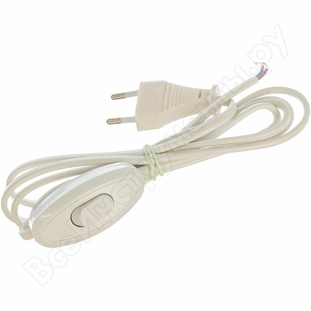 Cable para apliques con interruptor pasante, blanco shvvp 2x0,75 1,7m universal a1060