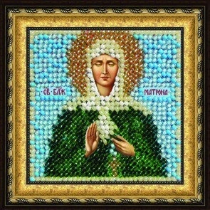 Dibujo sobre tela Bordado mosaico de arte. 4020 Icono de St. Mártir Matrona de Moscú 6.5x6.5 cm