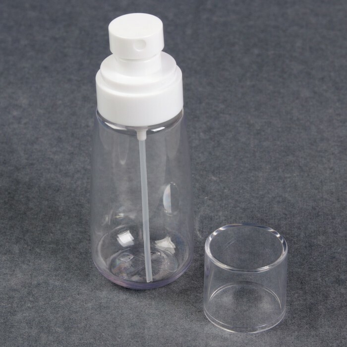 Tároló palack spray -palackkal, 100 ml, fehér / átlátszó