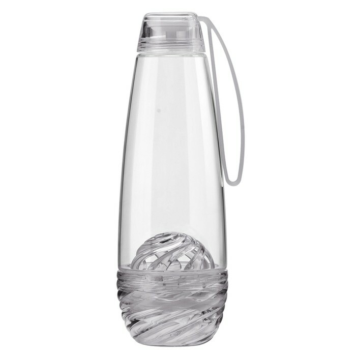 H2O augļu ūdens pudele, pelēka