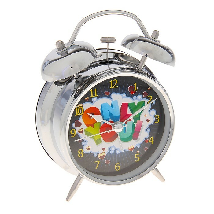 Illuminated alarm clock chrome-plated