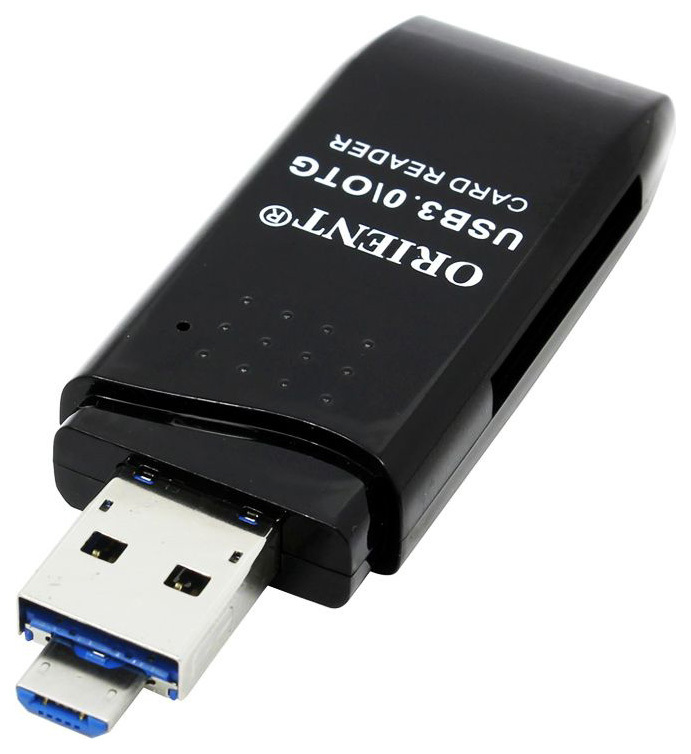 Leitor de cartão ORIENT CR-018B USB 3.0 preto